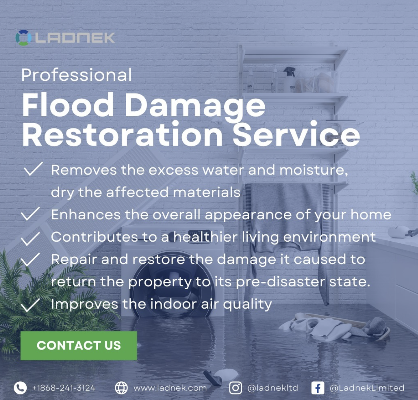 Flood damage restoration services-ladnek